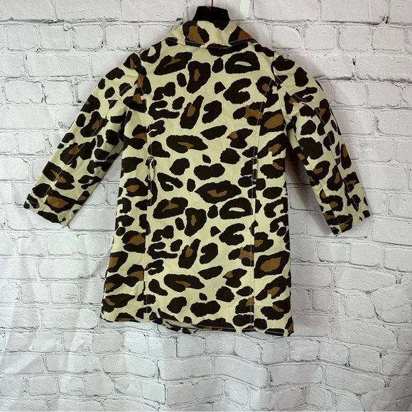 gymboree 2013 animal print leopard lined trench coat sz small 5-6 missing belt - Picture 5 of 7